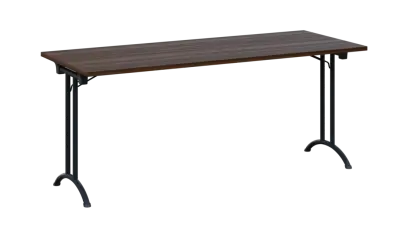 SLA 180 lak skládací jednací stůl 1800x700, deska 25 mm, podnož černý lak, deska ořech královský